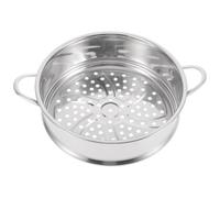 Zerodeko Cuiseur Vapeur en Acier Inoxydable Double Poignée et Multi-trous pour Cuisson Rapide de Petits Pains et Aliments, la Cuisine Maison et Restaurant