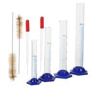 Zerodeko Cylindre Gradué Verre Ensemble De Cylindres De Éprouvette Graduée Pour Laboratoire Avec Goupillon