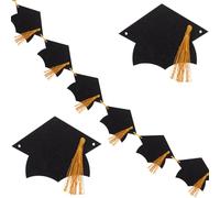 Zerodeko de de Fond Papier Unique Noirs de Fête de Graduation en Décoration Guirlande Décorations Chapeaux et Toile Imprimée Claire de Remise de Diplômes pour Party
