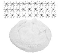Zerodeko Décoration d'halloween Toile D'araignée Lumineuse en Polyester 300g avec Fausses Araignées, Légère et Souple pour Maisons Hantées et Vitrines Commerciales