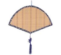 Zerodeko Décoration Murale en Bambou Ventilateur Pliable Bleu et Blanc, Solide et Polyvalente, Accessoire Élégant pour Chambre à Coucher