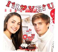 Zerodeko Décoration Saint Valentin Kit Complet Ornements Suspendus Ballons Réutilisables pour Mariage Anniversaire Ambiance Romantique Facile à Installer