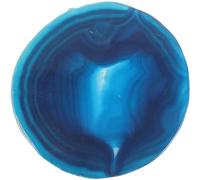 Zerodeko Dessous de Verre en Agate Naturelle Tranche Bleue Réutilisable Design Polyvalent pour Maison et Bar Style Artisanal Élégant