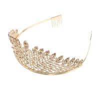 Zerodeko Diadème Mariage Strass Doré Couronne Élégante pour Mariée Accessoire Coiffure Tiare Brillant