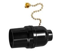 Zerodeko Douille E27 en Bakélite Noire avec Interrupteur à Chaînette Accessoire D’Éclairage Multifonction pour Lampes de Table et Lampadaires Compatible Ampoules E26 pour Luminaire à