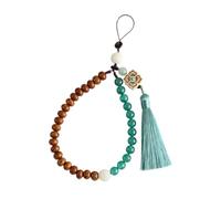 Zerodeko Dragonne de Téléphone Portable Femme Style Chinois en Corde Tricotée Légère Pompon Bodhi, Facile à Attacher, Décoration Élégante pour Présent