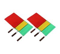Zerodeko Drapeaux de Signalisation Polyester Léger Haute Visibilité Lot de 6 Poignée en Éponge pour Arbitre de Football et Avertissement Routier pour Grands Événements
