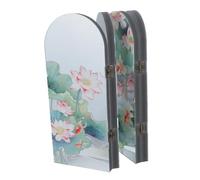 Zerodeko Écran Miroir Lotus en Acrylique Pliable, Paravent Décoratif 4 Panneaux en Mousse PVC, Style Chinois, pour Chambre et Bureau D'étude