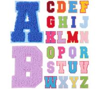 Zerodeko Écussons Brodés à Lettres Thermocollants en Tissu Éponge, Kit 26 Pièces Multicolores pour Couture et Diy, Autocollants à Repasser pour Vêtements, Paquet, Chapeaux et Accessoires