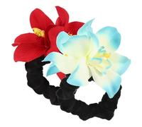 Zerodeko Élastiques à Cheveux Orchidée pour Bébé 2pcs en Tissu Doux, Accessoires Coiffure Fleuris Pratiques et Charmants pour Filles aux Cheveux Bouclés