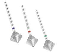 Zerodeko Embouts à Ongles Diamantés 3 Pcs pour Ponceuse Manucure Pédicure, Grain Grossier et Moyen, Foret à Cuticules et Exfoliation, Accessoire Professionnel pour Soin des Pieds et Ongles