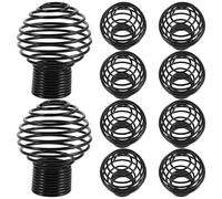 Zerodeko Embouts pour Tringle à Rideaux 10 Pièces Installation Facile et Maintien Sécurisé en Fer Noir Structure à Ressort, Design Moderne Spirale pour Bureau et Salon