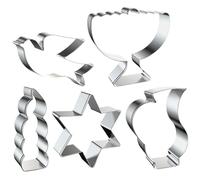 Zerodeko Emporte-pièces DIY en Acier Inoxydable 5 Pièces pour Hanouka, Moule à Biscuits Unique Facile à Nettoyer pour Événements de Fête en Famille