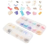 Zerodeko Ensemble 2 Sets Décoration D'ongles en Coquillage Naturel Brillant Boîte de Rangement Pratique pour Accessoires Nail Art et Manucure