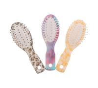 Zerodeko Ensemble de 3 Mini Brosses à Cheveux Démêlantes Pliables en Plastique Design Léopard, pour Paquet à Main et Poche, pour Femmes et Filles
