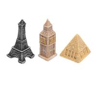 Zerodeko Ensemble de 3 Modèles Miniatures en Résine Tour Eiffel, Horloge de Londres et Pyramide Égyptienne pour Décoration Élégante et Polyvalente Lors de Mariages ou Restaurants