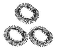 Zerodeko Ensemble de 3 Peignes à Ressort Circulaire en Plastique Noir pour Dompter les Frisottis et Maintenir la Coiffure Nette Quotidien