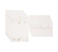 Zerodeko Ensemble de Papeterie Vintage Papier à Lettre et Enveloppes en Papier Blanc, Design Rétro Élégant, 1 Set Multi-Usage pour Fête d'anniversaire ou Thé