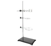 Zerodeko Ensemble de Support de Laboratoire en Fer Base Solide et Montage Facile pour Expériences de Chimie et Physique, Support Métallique Argenté Solide