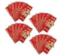 Zerodeko Enveloppes Rouges à Motif Cheval 3D pour Nouvel An Chinois 2026 Papier Mat Format Long Horizontal Lot de 24 Pièces Enveloppes Asiatiques pour Fête du Printemps et Occasions