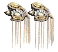 Zerodeko Épaulettes Métalliques Dorées Vintage Punk Paire D’Épaulettes à Franges Décoratives Attaches Sécurisées pour Costume Accessoires Rétro pour Veste et Uniforme Style Rétro