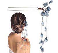 Zerodeko Épingle à Cheveux Chinoise en Émaux et Métal Pompons Style Ancien Taille Moyenne Accessoires pour Cheveux Longs Décoration Élégante pour Mariages et Tenues Traditionnelles