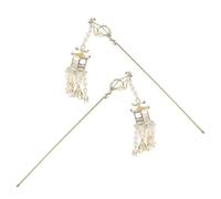 Zerodeko Épingles à Cheveux Chinoises Accessoires Coiffure Élégants Lot de 2 en Alliage Doré Style Ancien Pompons Chignons Uniques pour Femme