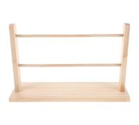 Zerodeko Étagère de Rangement en Bois Massif pour Rubans de Couture, Porte-bobine Vertical 2 Niveaux, Support Artisanal pour Bobines et Washi Tape, Organisateur Stable pour Atelier Créatif