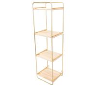 Zerodeko Étagère Murale sans Perçage Dorée en Fer 1 Niveau, Cadre Métallique Décoratif Multi-usages pour Salon Chambre la Cuisine, Support de Rangement Suspendu Design Nordique 160-180 Cm