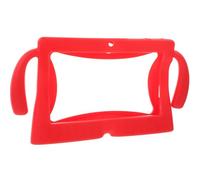 Zerodeko Étui en Silicone Rouge pour Tablette Q88 Double Poignée, Protection Complète et Accès Facile à L'intégralité des Ports, pour Garçon et Filles et Tablettes Tactiles