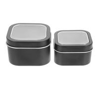 Zerodeko Fer-Blanc Boîte à Bougie Couvercle Carrée 2 Pièces Vintage Noir | Rangement D’objets Fins, Surface Lisse, pour Thé Parfumé, Vanity de Salle de Bain, Fêtes