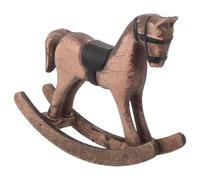 Zerodeko Figurine Cheval en Bois Sculptée Vintage, Décoration Nordique Beige Compacte, Artisanat Artistique pour Salon et Chambre D'garçon et Filles