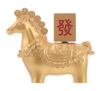 Zerodeko Figurine de Cheval Chinois en Alliage Or, Sculpture Traditionnelle Délicate pour Bureau, Décoration du Nouvel an Lunaire 2026 Attirant Richesse et Succès