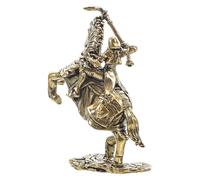 Zerodeko Figurine De Chevalier À Cheval Miniature en Laiton Sculpture De Cheval Debout Figurine De Collection pour La Décoration De Bureau À Domicile