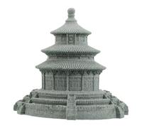 Zerodeko Figurine Miniature en Grès du Temple du Ciel Chinois, Sculpture Ancienne Détaillée pour Décoration Intérieure et Entrée, Design Authentique et Artisanat Précis