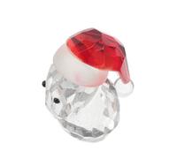 Zerodeko Figurines Verre de Père Noël Miniatures Décoration de Table Scintillante pour Noël Ornement Festif Verre Transparent avec Détails Brillants Centre de Table de Fête de Fin Année