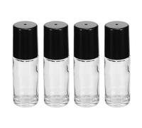 Zerodeko Flacon Roll-on Vide en Verre 30ml, Lot de 4 Bouteilles Portables Anti-fuite, pour Huiles Essentielles, Voyage et Usage Domestique