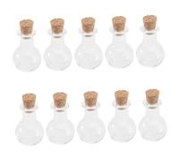 Zerodeko Flacons à Parfum Lot de 10 Bouteilles en Verre Borosilicate Bouchon en Liège Miniatures Étanches pour Stockage et Décoration