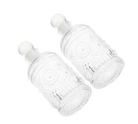 Zerodeko Flacons Diffuseurs en Verre Sculptés Rétro 200ml pour Diffusion D'arôme Rechargeables, Lot de 2, Décoration pour Balcon ou Salle de Bain