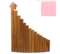 Zerodeko Flûte de Pan en Bambou 15 Tubes G Majeur Portable Marron Bâton et Chiffon de Nettoyage, Instrument de Musique Éducatif pour Garçon et Filles, Couleur Aléatoire Style Aléatoire