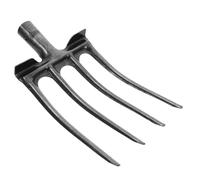 Zerodeko Fourche de Jardin Bêchage Profond Robuste en Acier Argenté à Quatre Dents pour Préparer Champs Avant Plantation Préparer Champs Avant Plantation Travail Agricole
