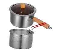 Zerodeko Friteuse Acier Inoxydable avec Panier à Friture Casserole Polyvalente pour de et Porridges Poignée Ergonomique pour Cuisine Pratique