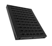 Zerodeko Grille de Drainage Plastique Noire 200x250x25 Mm pour Caniveau Extérieur, Couvercle D'égout Rectangulaire Emboîtable, Receveur Drainage Jardin, Filtration des Eaux Pluviales