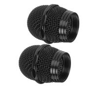 Zerodeko Grille de Micro en Métal Noire 2pcs Design Anti-éclaboussures et Compatibilité pour Remplacement Tête de Microphone Ktv