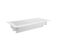 Zerodeko Grille de Ventilation en Métal Blanc 25 Cm Persiennes Inclinées, Surface Lisse et Design Modulaire pour Projets de Rénovation et Bureaux