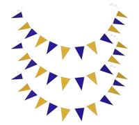 Zerodeko Guirlande de Fanions Triangulaires Multicolores en Papier Lot de 3 Pièces Décorations de Fête Intérieures et Extérieures Bannière Festive pour Anniversaires Showers et Remises