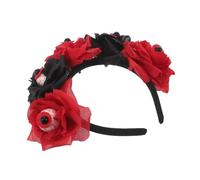Zerodeko Halloween Bloody Eyeball Headband With Artificial Roses Spooky Carnival Hair Accessory For Ghost House Parties And Costume Use