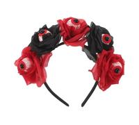 Zerodeko Halloween Headband With Bleeding Eyeball And Rose Flower Lightweight Costume Hair Hoop For Cosplay Ghost House And Party Accessory