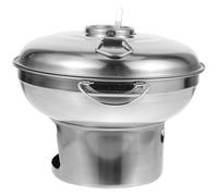Zerodeko Hot Pot Portable en Acier Inoxydable avec Réchaud, Double Poignées | Surface Polie, Soudure Serrée, Usage sur Table à Maison, pour Viande et Légumes