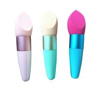 Zerodeko Houppette Maquillage Champignon Manche, Éponge Douce en Mousse pour Fond de Teint Liquide et Correcteur, pour Maquillage et Massage Visage des Femmes Couleur Couleur Aléatoire